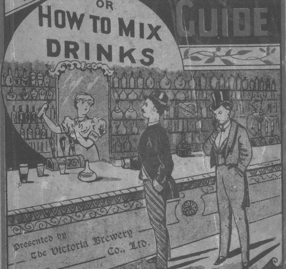 The ideal bartender, according to the Police Gazette, 1888 (left) and Australia's Victoria Brewing Co., 1889: