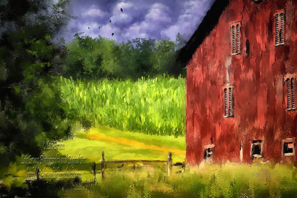 Check out this digital art 'In The Cornfield'  lois-bryan.pixels.com/featured/in-th… #art #giftideas #farms #barns #NotAi #RedBarns #nostalgia #BedfordPA #HumanMade #LoisBryan