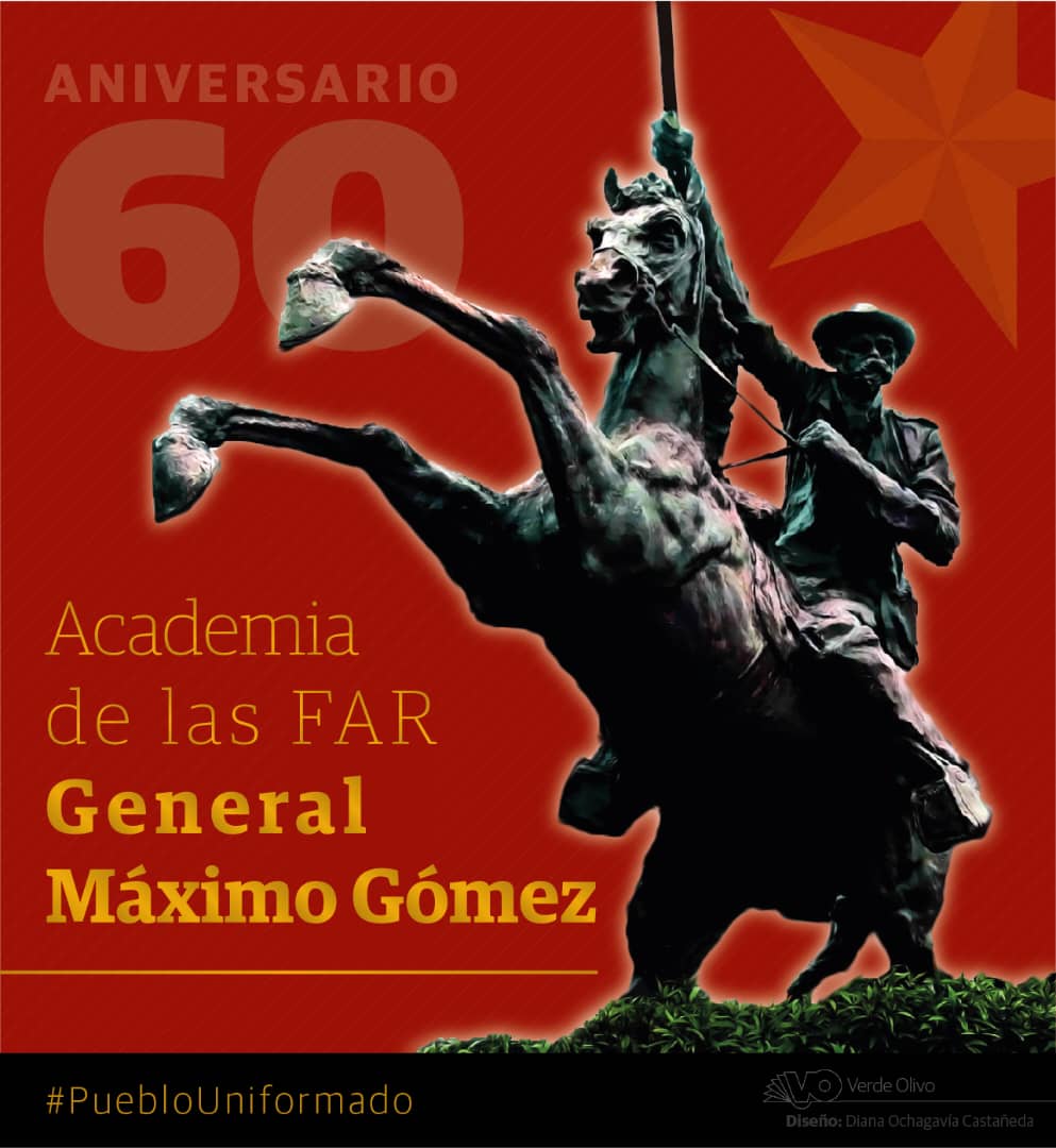 La Academia de las Fuerzas Armadas Revolucionarias, General Máximo Gómez, está cumpliendo 60 años de fundada. Llegue a todos su profesores, alumnos y egresados nuestra felicitación y el reconocimiento por el trabajo de excelencia que realizan. Un fuerte abrazo a todos. #Cuba 🇨🇺