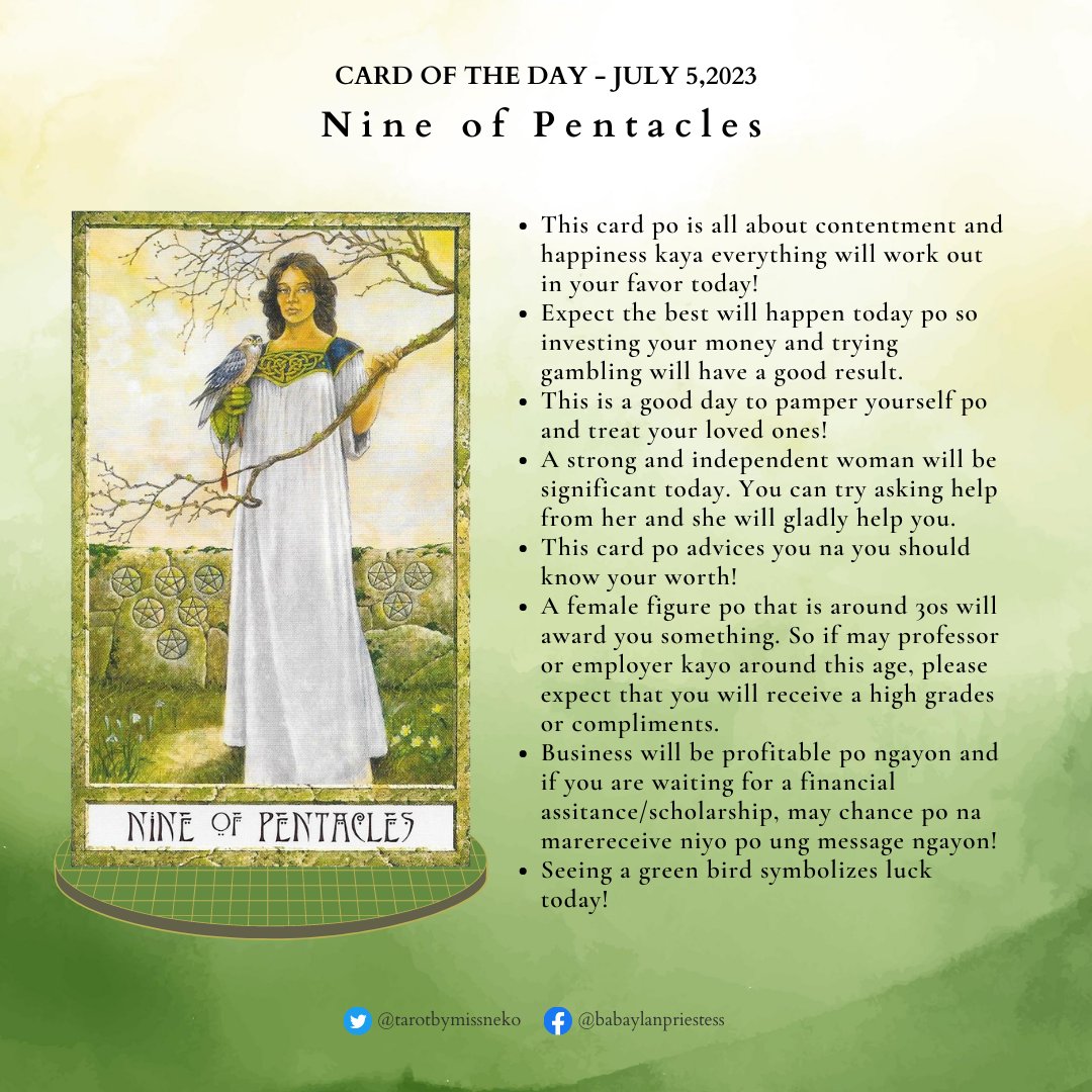 🧙🏻‍♀️ Card of the Day: Nine of Pentacles