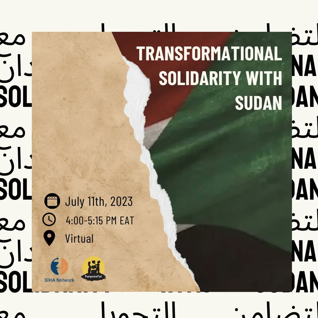 Girls &amp; young women are disproportionately impacted by &amp; responding to the crisis in Sudan. It’s time to practise transformative solidarity in response to the urgency of this moment. Sign up here to join the event in collective political solidarity: 
🔗 bit.ly/3NCtiCP