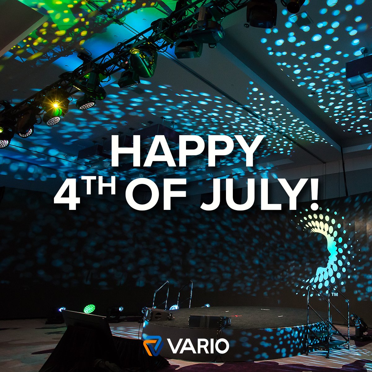 Varioproduction's tweet image. 🎆 Happy 4th of July! 🎆

As an audio-visual production company, we know how to make a bang! 💥 This is how we create our own fireworks - with stunning stage lights that bring events to life. ✨
#Happy4thofJuly #IndependenceDay #AudioVisualProduction #StageLights