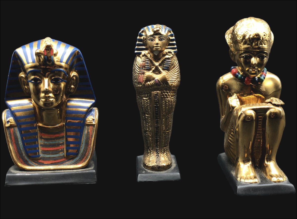 The Franklin Mint Collection Of Egyptian Ceramic Miniatures.  Check out Wednesday's Auction.  It starts to close at 8:00 PM.  All proceeds go back to the community!  conta.cc/3r9Mdx8