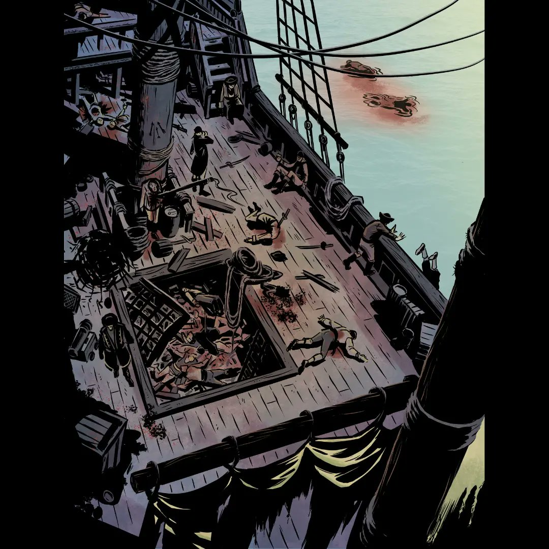 FatRobotDraws's tweet photo. Avast ye! Carnage on the high seas, from Devlin Waugh - Karma Police in the Judge Dredd Megazine.
#2000AD #JudgeDreddMegazine #Pirates #ComicBooks #ComicArt #DevlinWaugh #PirateArt #Rigging #Comics #CaptainBlood #JollyRoger https://t.co/c97Bb4E8Yh