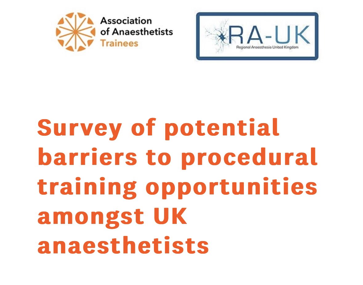 Does inequality in procedural training exist in the UK? @Anaes_Trainees and @RegionalAnaesUK are looking to find out. Survey 👉🏼 tinyurl.com/3uzsc45k