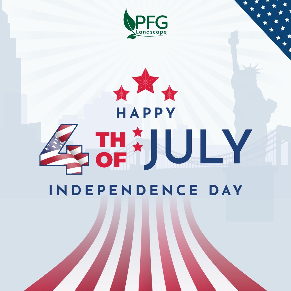 PFG Landscape wishing you all a safe and joyous 4th of July. Happy Independence Day! 🇺🇸

#PFGLandscape #happyindependenceday2023 #4thofJuly #USAIndependenceDay