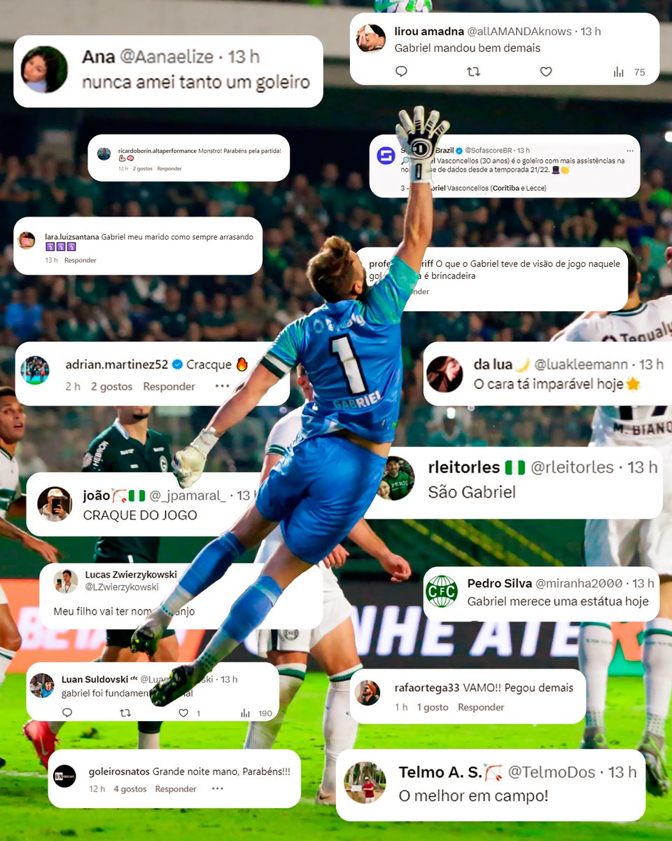 Nosso goleirão jogou muito e foi ovacionado nas nossas redes sociais. 

Parabéns pela partida, <a href="/GVFOfficial/">Gabriel Vasconcelos</a> 

#VamosCoxa

📸 Sergio Bartolomeu | Agência F8 | Gazeta Press | NWB