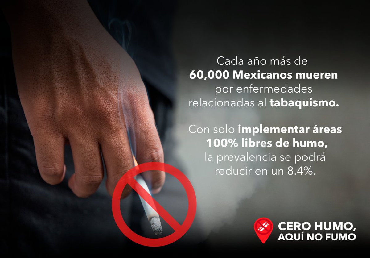 Aire limpio, es igual a salud. 🙌
Conoce más y denuncia aquellos espacios públicos que no sean libres de humo 👉 mexicosinhumo.org.mx

#mexicosinhumo #cerohumoaquinofumo #noaltabaco #salvaunavida 

Fuente: bit.ly/3qNLj9o 
bit.ly/3qHVaxm