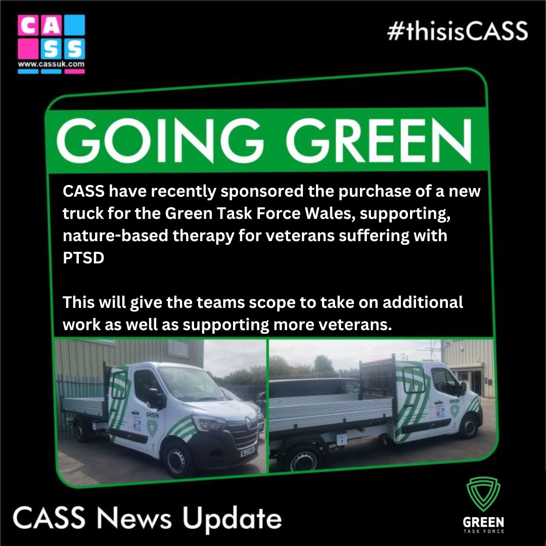 Thank you to CASS Supplies for sponsoring  the purchase of a new truck for the Green Task Force Wales.

#ThisIsCASS #conservation #woodland #treeplanting #employment #veteranshelpingveterans #veteranemployment #woodlandmanagment #GreenTaskForce #PattFoundation #HumberForest #ERS