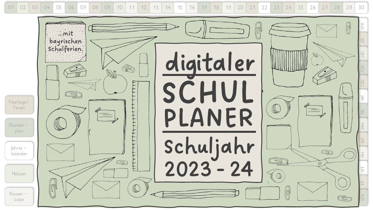 Es ist geschafft! Der neue kostenlose digitale Schulplaner 2023_24 steht ab sofort zum Download bereit. Vielen Dank an meine Kolleginnen Christine Boron und Simone Meier für eure Unterstützung! 
Download:
t1p.de/qd4bp
#twlz #schulplaner #lehrerplaner #lehrerkalender