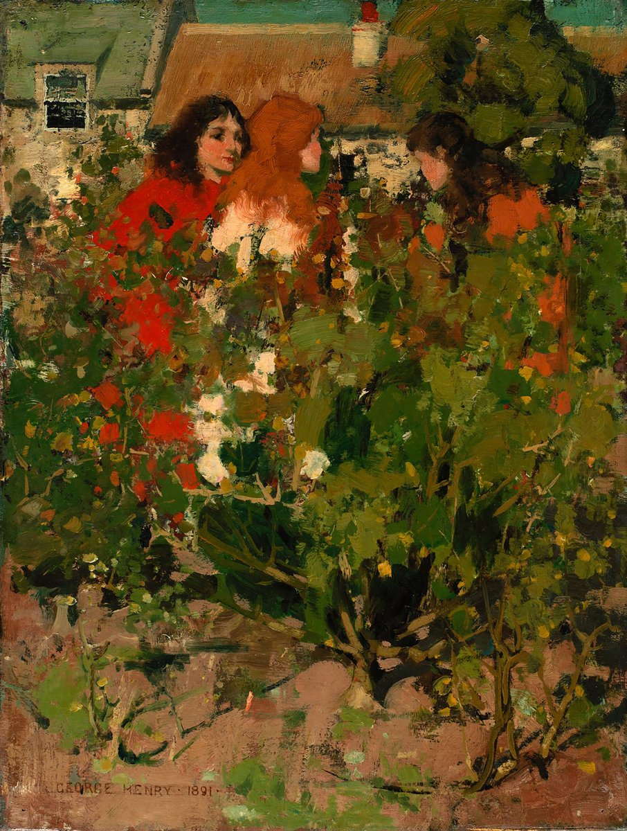 hunterian's tweet photo. 'Three Girls in a Cottage Rose Garden', 1891, by Glasgow Boy George Henry. #HAGReframed
#HAGHighlight #Hunterian #Rehang #Reframed https://t.co/uzRVdIQ8nc