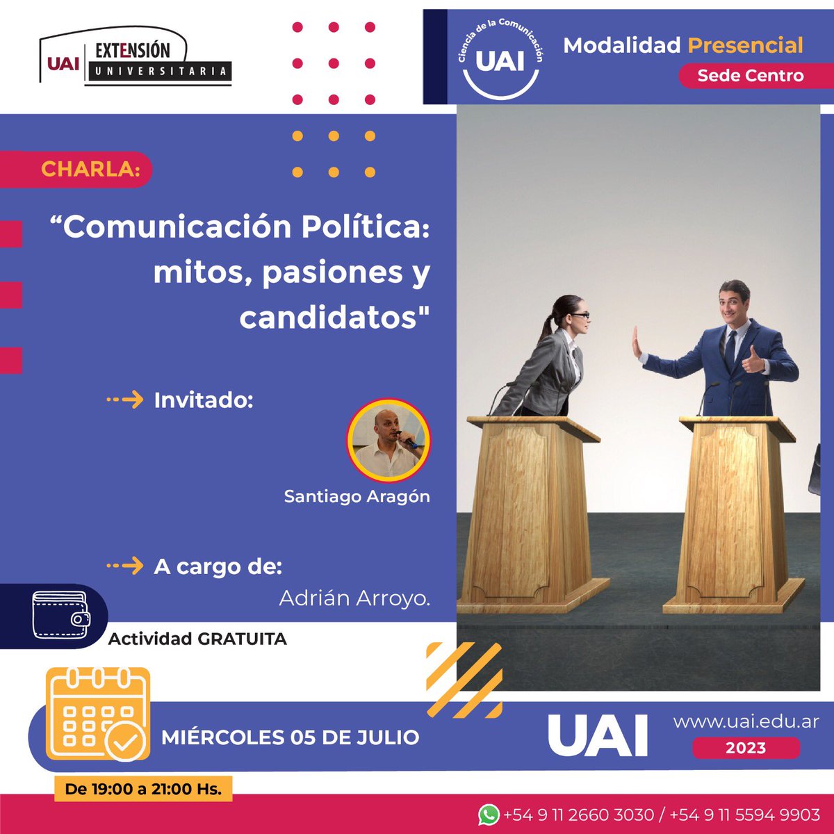 AdrinArroyo's tweet photo. Mañana vamos a conversar con @santiagoaragon sobre #ComunicacionPolitica y #Pasiones en @RRPPUAIBsAs !! Un Lujo!! https://t.co/j9qHZ5WhiF