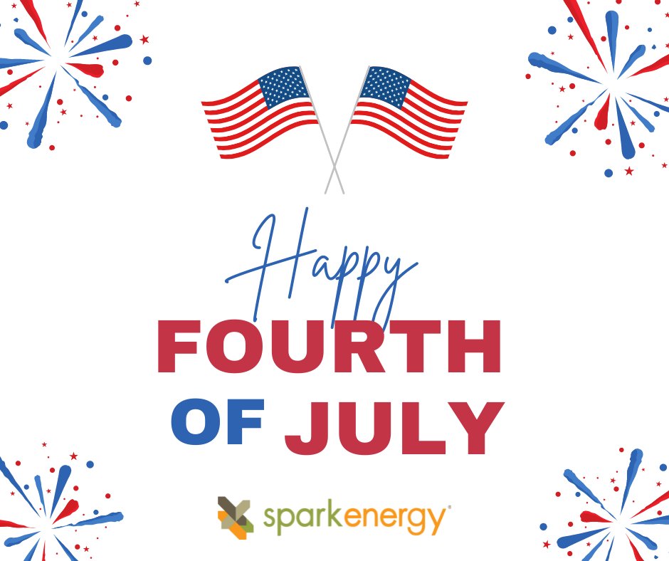 SparkEnergy's tweet photo. Wishing you a spark-tacular 4th of July filled with joy, fireworks, and family! https://t.co/NqufYBLSrL
