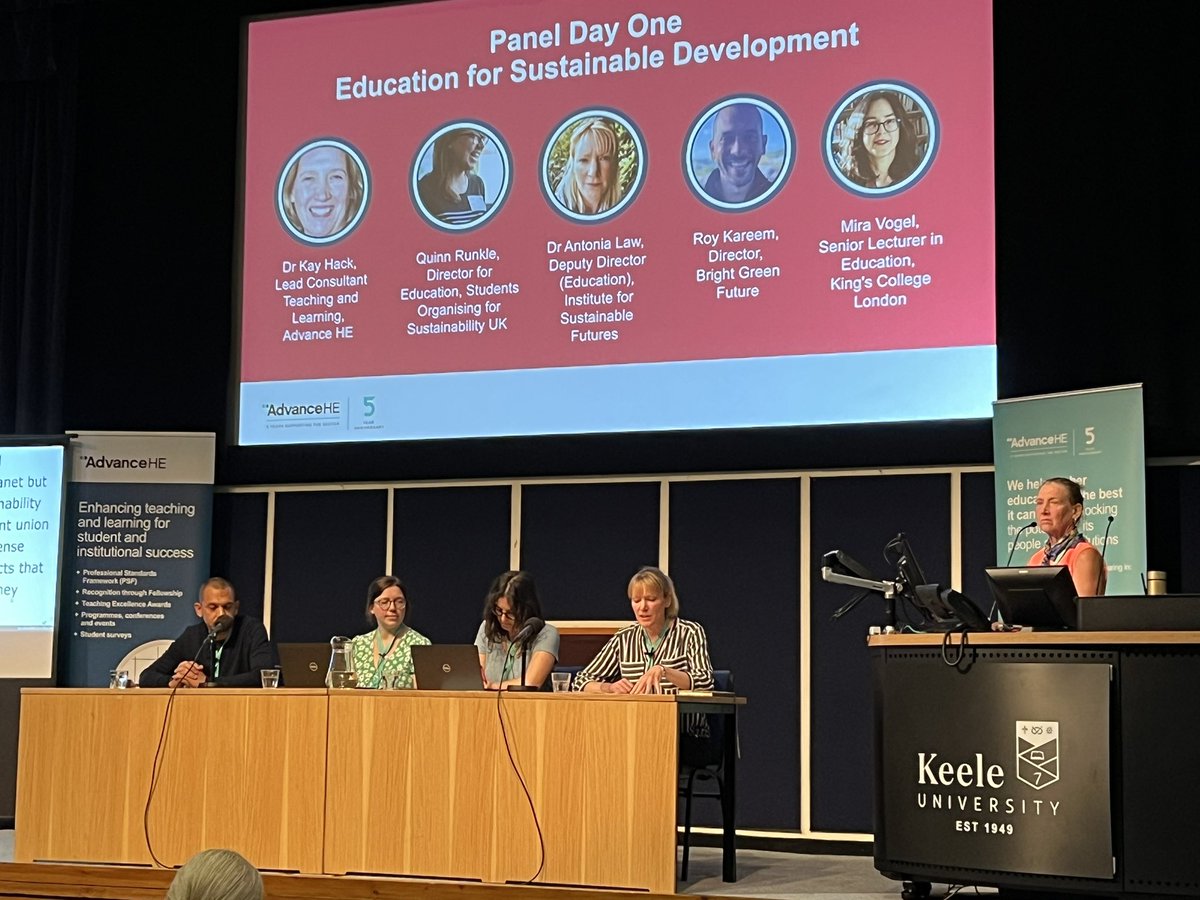 Learning about climate change science, developing sustainability competences, changing behaviours and values. Great panel in Keele today #tlconf23 #highered #advancehe
