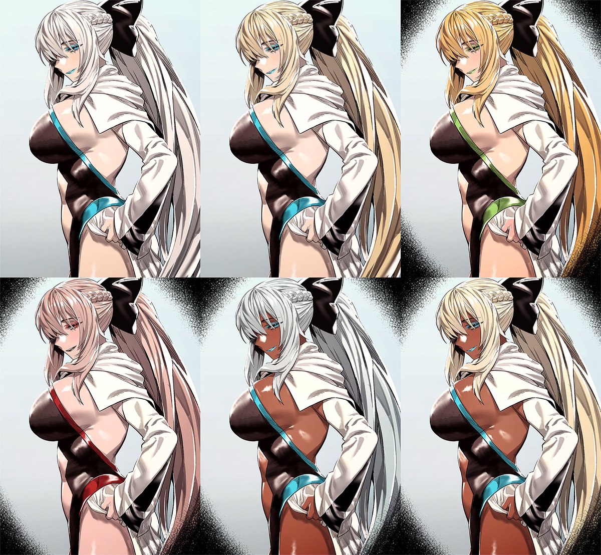 Testing a new hair color for Morgan and some alternate versions I did.