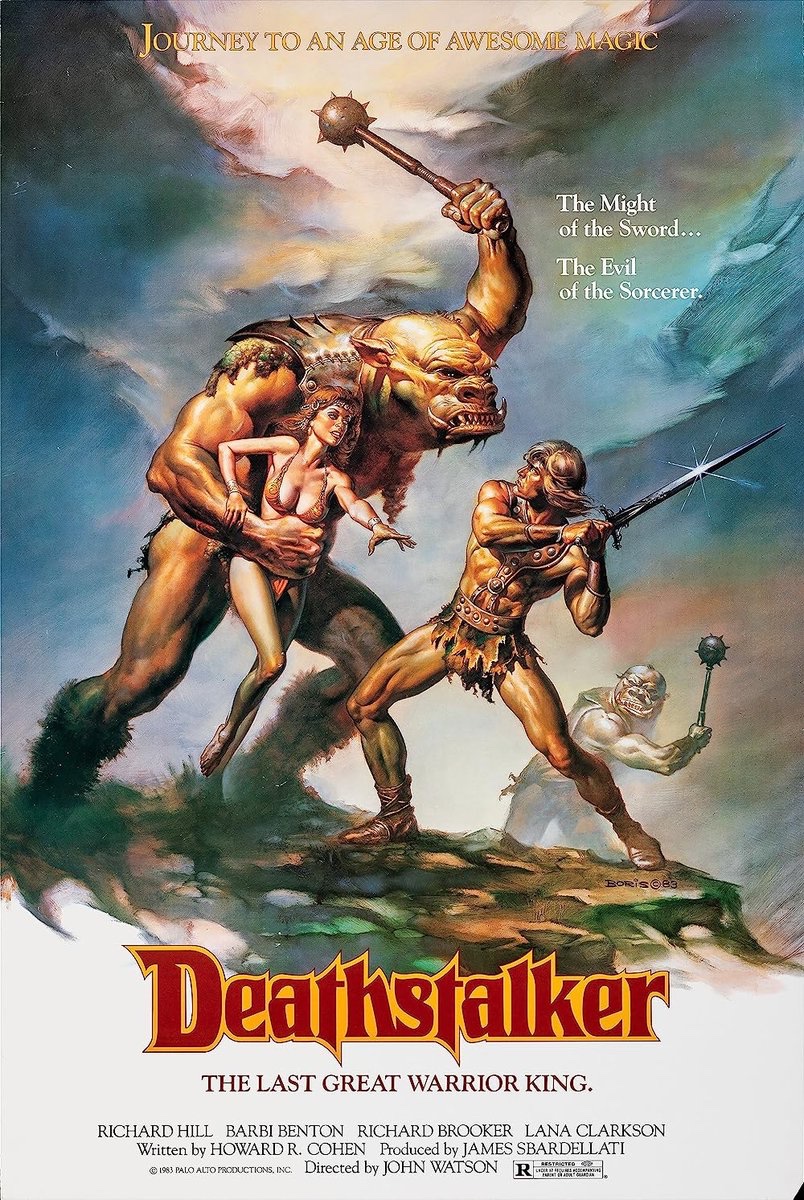 EugWSerra's tweet photo. On September 2, 1983, Deathstalker was released! Fun Fact: Richard Brooker - Jason Voorhees from Friday the 13th Part 3 - performs in the film (without a hockey mask) as Oghris.
#Deathstalker #RickHill #BarbiBenton #LanaClarkson #RichardBrooker #VictorBo https://t.co/FdpXCyRila