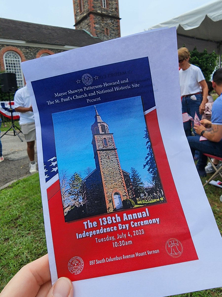 NandTBeale's tweet photo. So proud of Miss Allison for leading the Pledge of Allegiance at the 138th Annual Reading of the Declaration of Independence at the historic St Paul Church. https://t.co/7tp2khsQQa