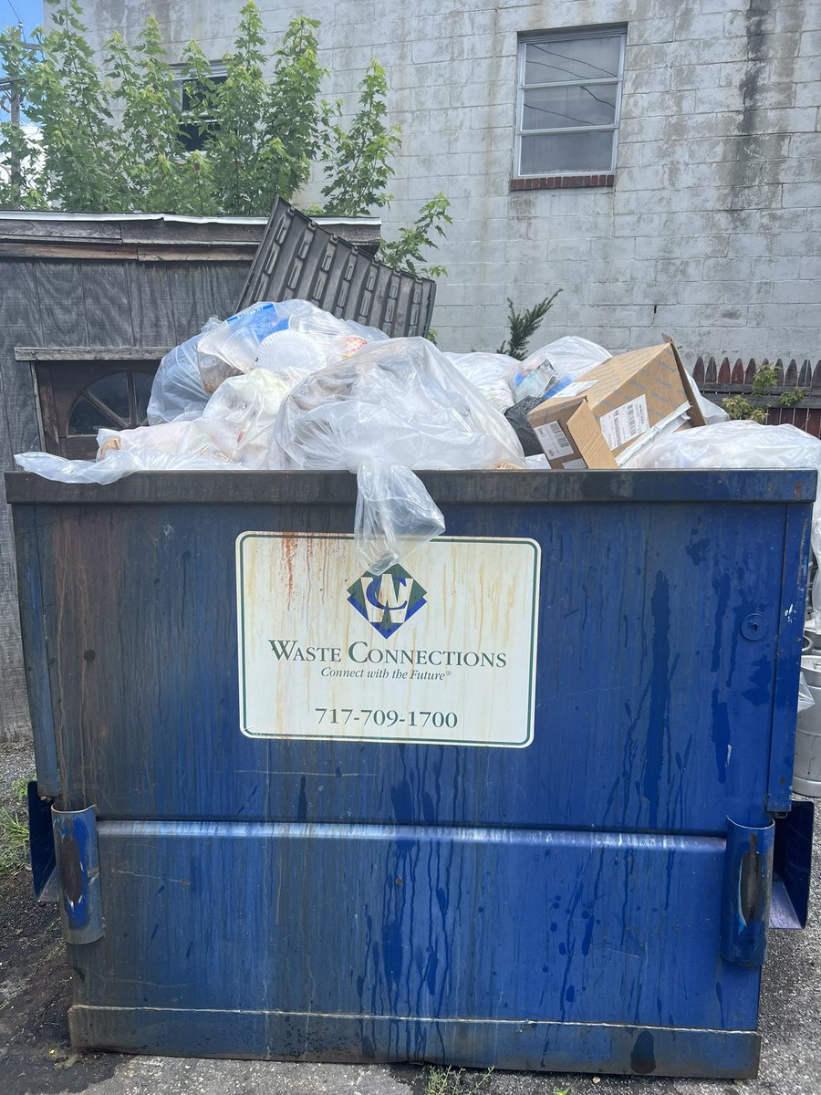 Dear <a href="/WasteConnection/">Waste Connections</a> thanks for NOT picking up our trash yesterday.  Patrons and residents just love looking at this.