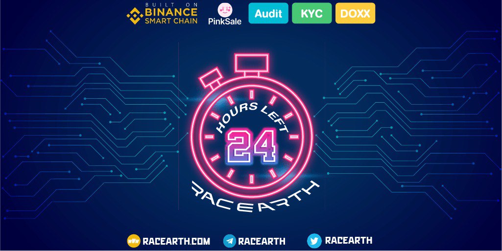 racearth's tweet photo. Last 24 hours!
Let's join Racearth world. Enjoy racing in metaverse.
$RACE presale continues.
https://t.co/nOEU4Czd9A https://t.co/KAONjNTJwF