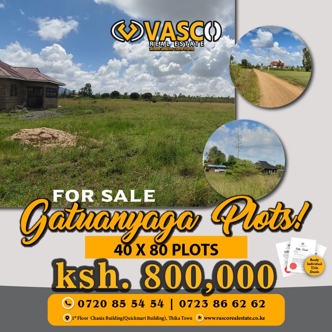 VascoReal32622's tweet photo. Furaha Gardens- Gatuanyaga is located 3km from Thika Garissa Highway. The plots are 40by80 in size.
β Prime and developed area.
βWater and Electricity available.
βAll amenities available.
βReady Title Deeds.
βPrice inclusive of Title transfer.
#Crazykennar #Ksh400 https://t.co/qb8NMTRIBU