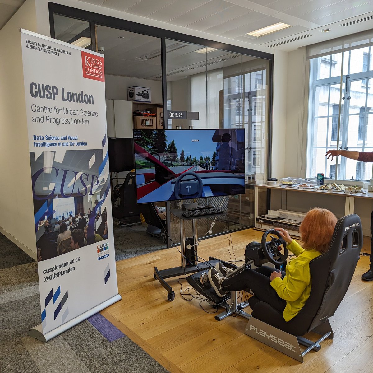 Gabriele testing the driving simulator @CuspLondon 3D Urban Models #LondonDataWeek workshop this lunchtime.

Thanks to all speakers and attendees.