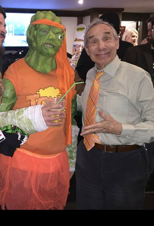 MJenner35's tweet photo. @DanTheTromite @lloydkaufman Thanks. Made it myself. Lloyd took the photo himself. I also have it in cartoon green too. https://t.co/TuyI5cA4AZ