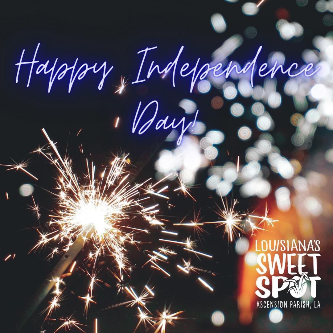 🇺🇸Happy 4th of July🇺🇸 from your sweet friends at Ascension Parish Tourism Commission! 

#lasweetspot #visitlasweetspot #onlylouisiana #feedyoursoul #louisianatravel #tourism #AscensionParish