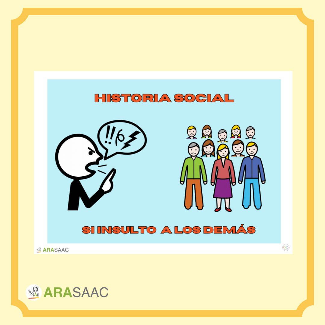 🗣️📋🤬'Historia social: Si insulto a los demás' 🖱️ Descargar el documento desde ARASAAC: ➡️🖥️arasaac.org/materials/es/5… ➡️🖥️instagram.com/arasaac/ 👏¡¡¡Muchas gracias, Laura, por compartirlo con ARASAAC!!!