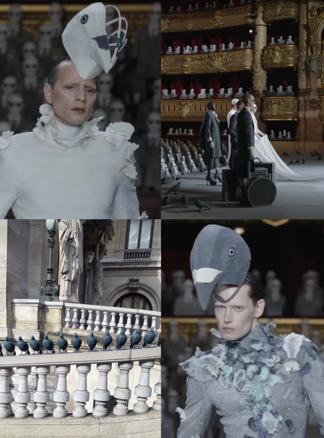 AboutMusicYT's tweet photo. Apparently, the fashion show was pigeon themed, and Karina is afraid of birds. https://t.co/GJEq82WA38
