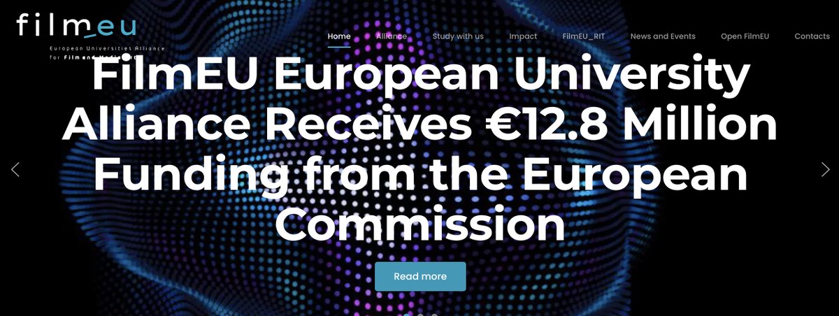 MEDIT (@medit_bfm) on Twitter photo We are thrilled that @filmeualliance that our School (#BFM) @TallinnUni is part of and that is dedicated to the cultural & creative industries, received €12.8 million from the <a href="/EuropeanCommiss/">European Commission</a>. Also part: <a href="/ULusofona/">Universidade Lusófona</a> @LUCASchoolofArt <a href="/myIADT/">IADT Dún Laoghaire</a> & more:
filmeu.eu/news-and-event… We are thrilled that @filmeualliance that our School (#BFM) @TallinnUni is part of and that is dedicated to the cultural & creative industries, received €12.8 million from the <a href="/EuropeanCommiss/">European Commission</a>. Also part: <a href="/ULusofona/">Universidade Lusófona</a> @LUCASchoolofArt <a href="/myIADT/">IADT Dún Laoghaire</a> & more:
filmeu.eu/news-and-event…