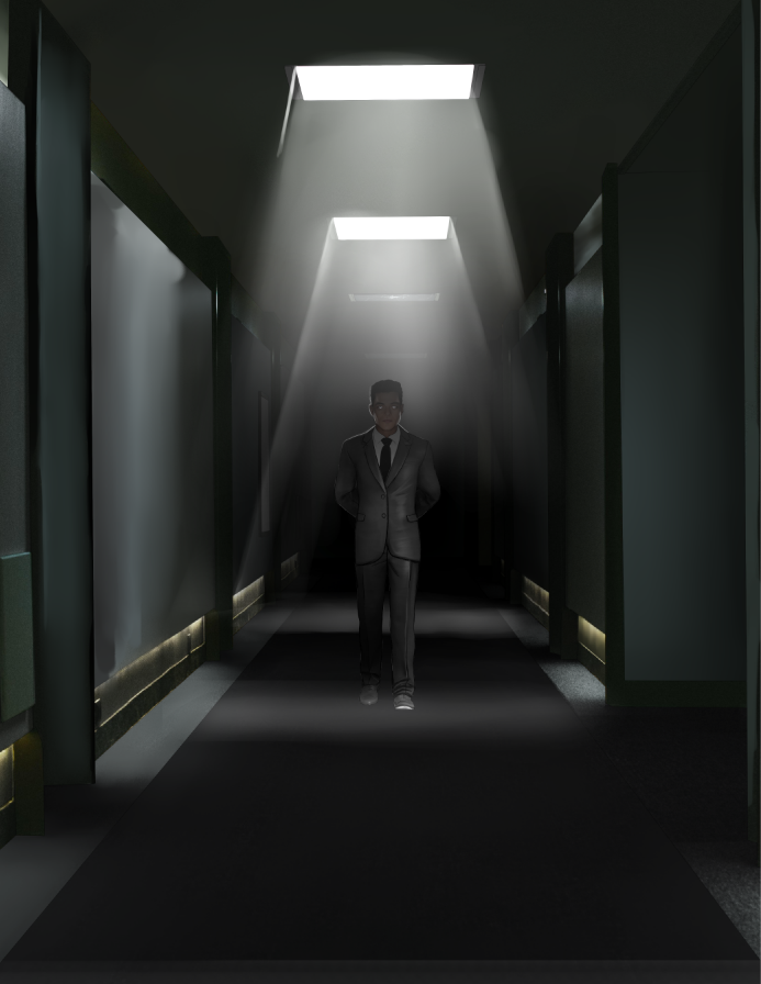 tert1aryunit's tweet photo. "The lights from the corridor where JC came from started to flicker, their buzzing sound made him turn: in the corner of his eyes, he saw a figure standing right where he was a few minutes before.

For how long was he being followed?" https://t.co/DAYOTZ7yST