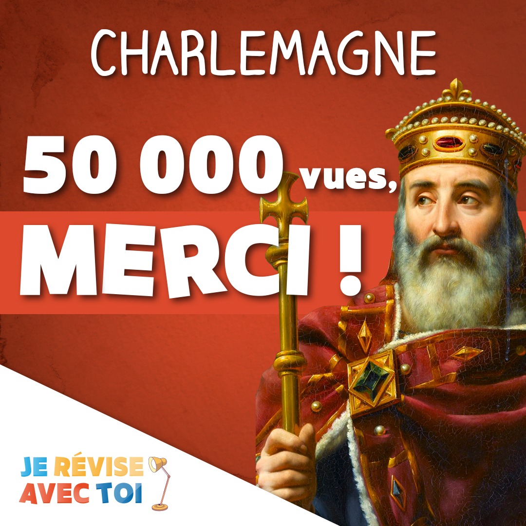 JeReviseAvecToi's tweet photo. 🤴🏻 Vous êtes plus de 50 000 à avoir regardé notre vidéo sur Charlemagne, MERCI !

👑 Pour (re)découvrir l’histoire du plus grand représentant de la dynastie des Carolingiens, cliquez sur ce lien : https://t.co/gq6Z2W3BoO https://t.co/7qWHcHSYtn