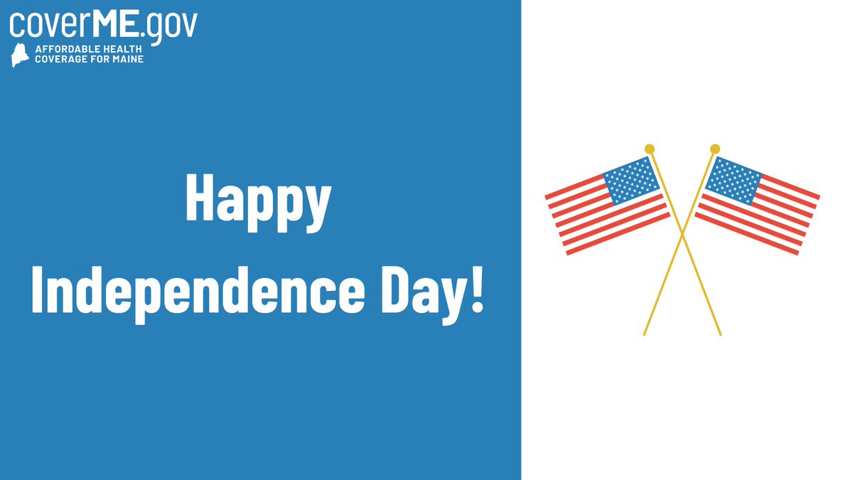 Wishing everyone a safe and happy Independence Day! Make sure your family is covered this summer - visit CoverME.gov to see if you're eligible for a Special Enrollment Period today!