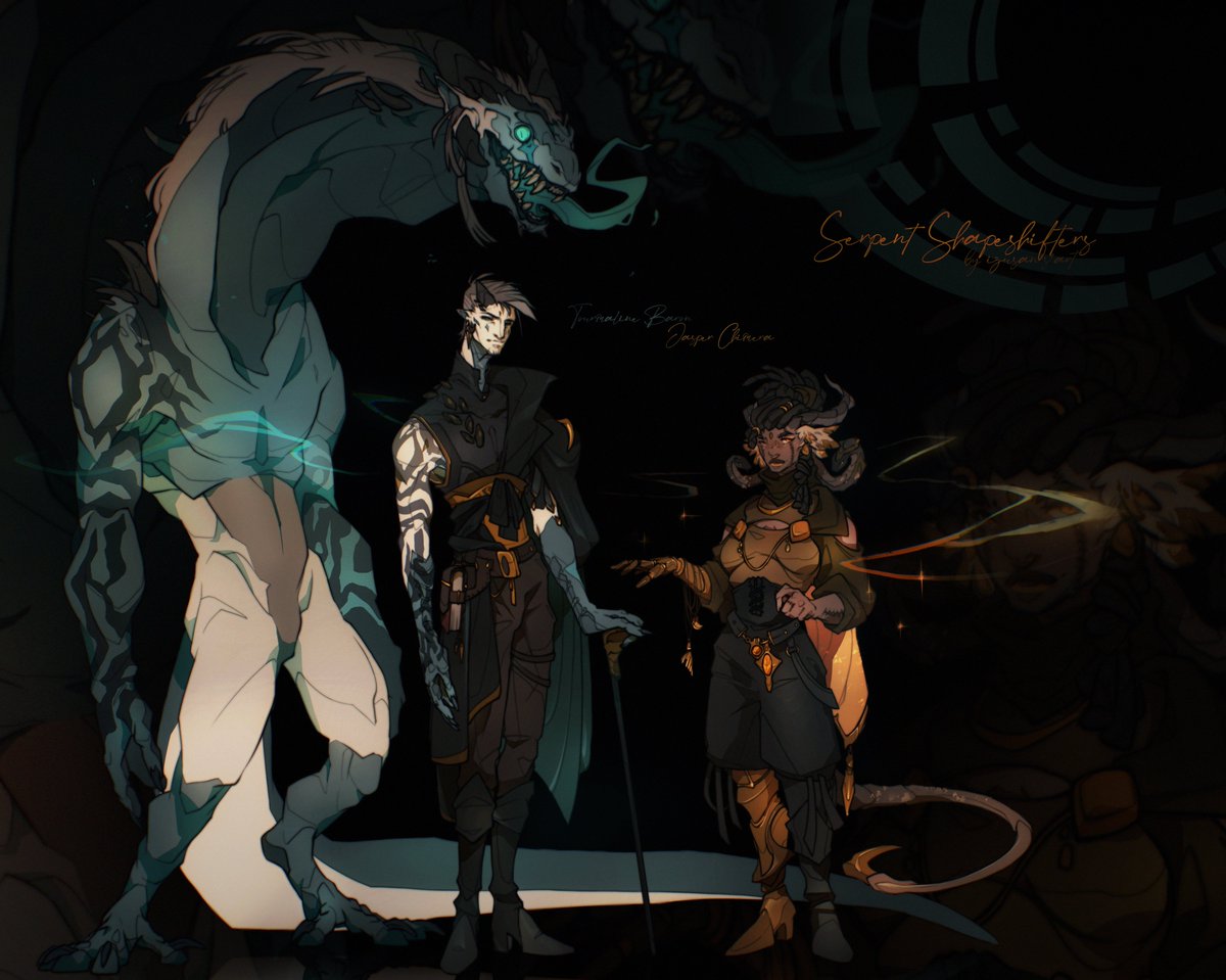 CryptidIzusan's tweet image. 🖤 Serpent shapeshifters | Adoptable designs