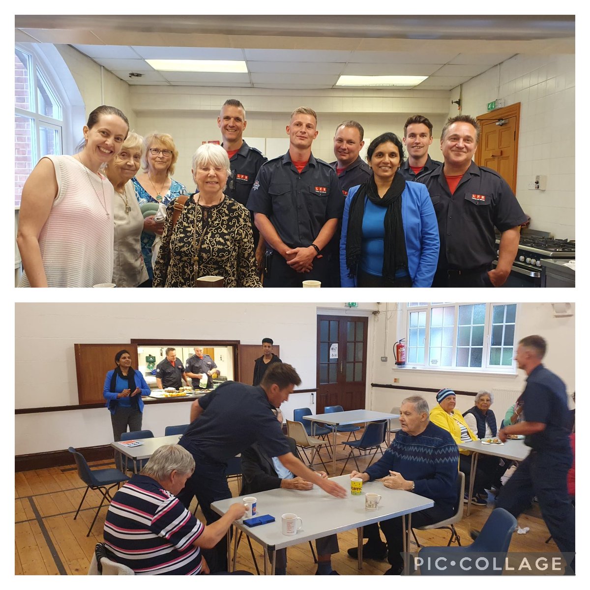 A couple of photos taken during #PurleyFireStation's visit to Coulsdon Methodist Church for #DementiaCafe today in partnership with @MSHFoundations Meeting up with local community groups is a great way to get information across and build relationships. #collaboration #firesafety