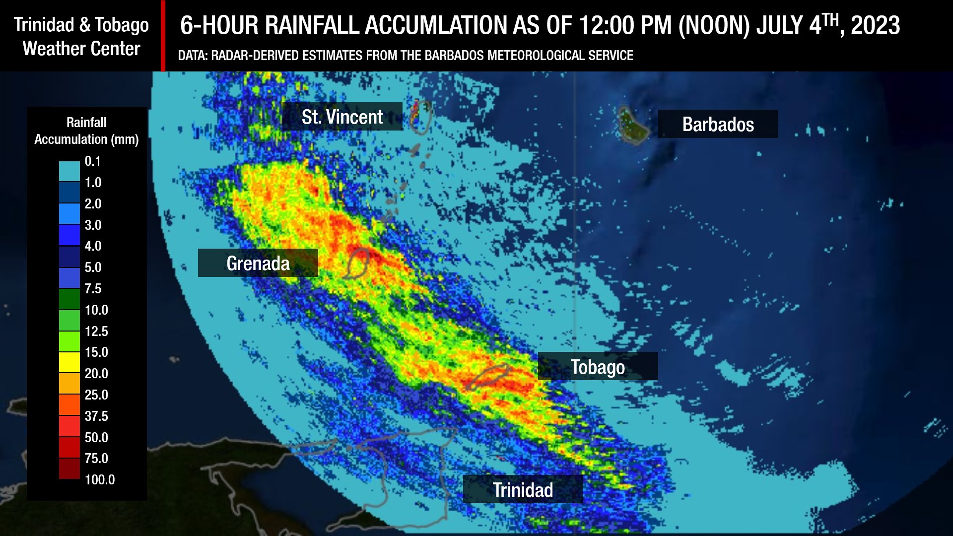 TTWeatherCenter on Twitter "Most of the heavy rains fell across Tobago