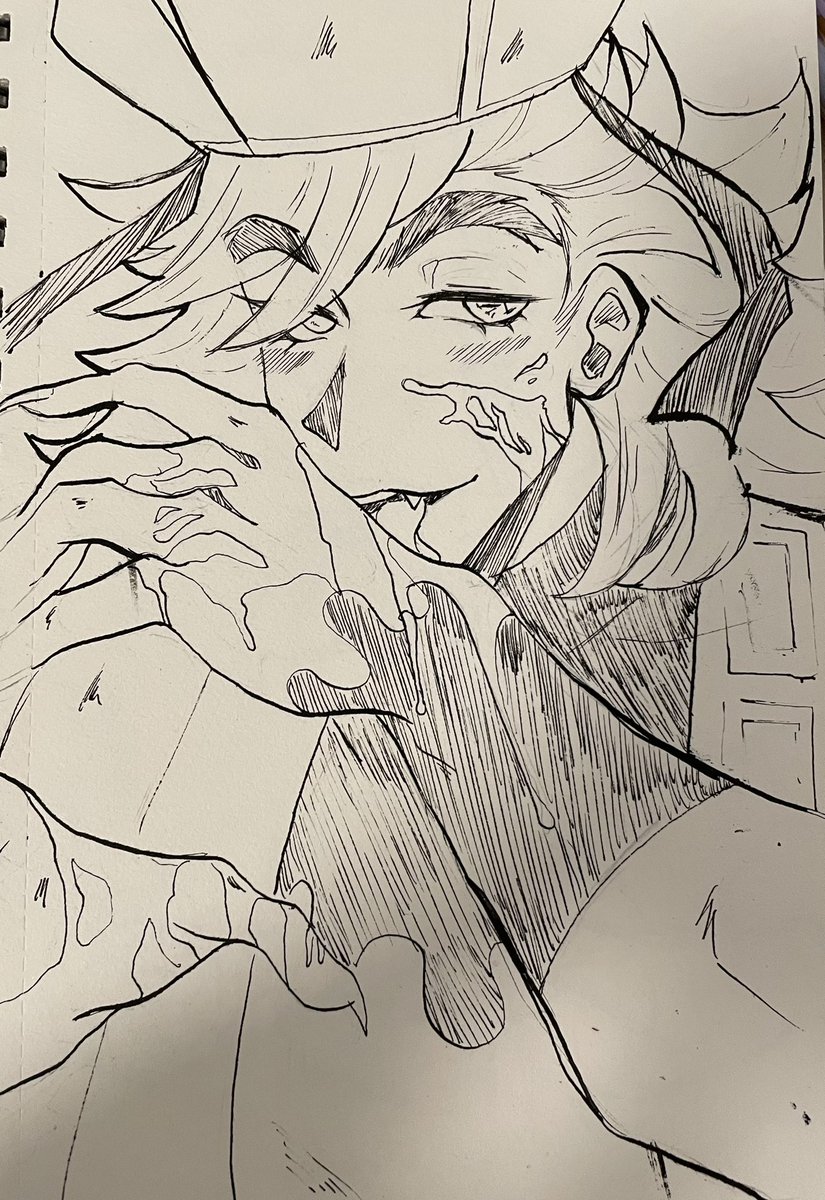DeetsDevil's tweet photo. I got a new inking pen!! But I liked it’s a little more before I colored it https://t.co/DVkFXnEfVj