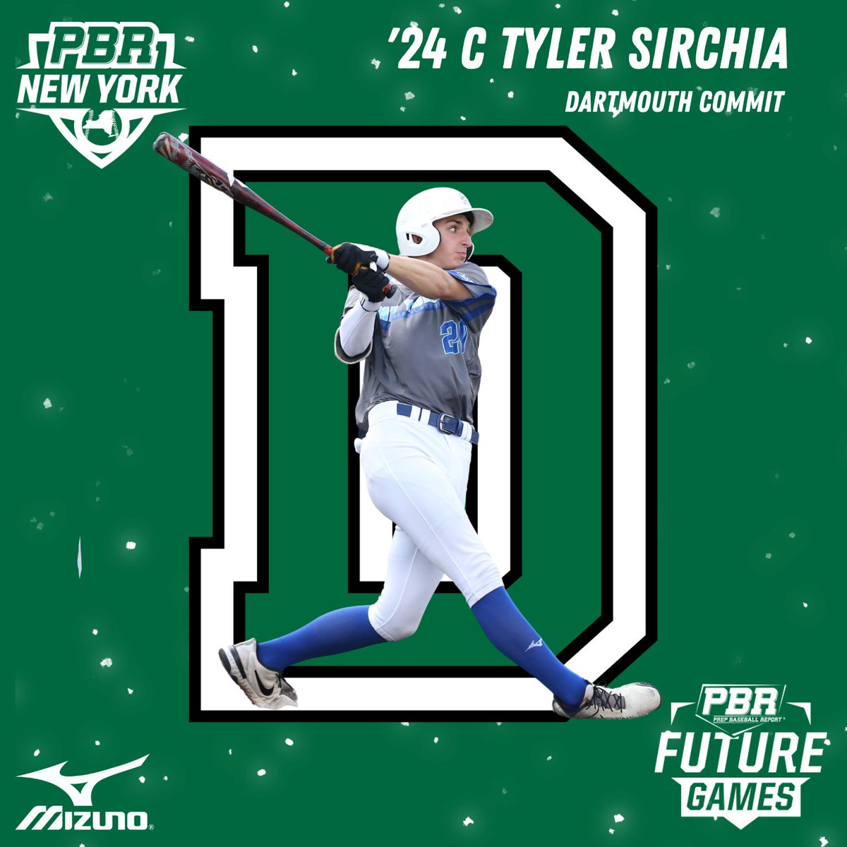 🚨Commitment Watch🚨

‘24 C/1B Tyler Sirchia (Fordham Prep) has verbally committed to
@BigGreenBasebal  .

Sirchia is the 15th Team NY commit from the 2022 <a href="/prepbaseball/">Prep Baseball</a> Future Games. #pbrfamily #congrats