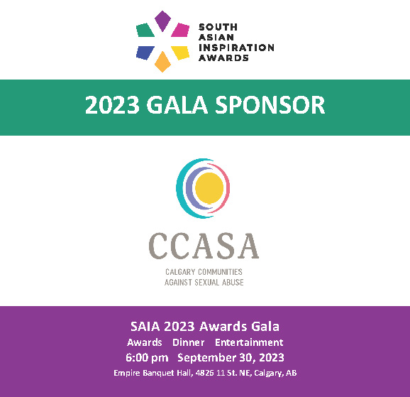 SAIACalgary's tweet photo. We welcome Calgary Communities Against Sexual Abuse (CCASA) as a 2023 SAIA Awards Sponsor.
SAIA Gala will take place on September 30, 2023. Tickets to go on sale soon.
#southasianycc #community #southasianexcellence #southasian #saia #saiadesaia #CCASA https://t.co/LwT3YyDGfA
