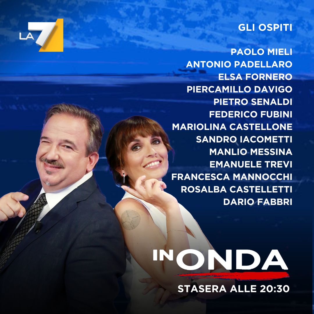 Stasera puntata lunga insieme a <a href="/mariannaaprile/">Marianna Aprile</a> e <a href="/lucatelese/">Luca Telese</a> e i loro ospiti: Paolo Mieli,  <a href="/a_padellaro/">Antonio Padellaro</a>,  <a href="/forneroelsa/">Elsa Fornero</a>, Piercamillo Davigo, <a href="/PSenaldi/">Pietro Senaldi</a>,  <a href="/federicofubini/">Federico Fubini</a>, <a href="/MariaDomenicaC4/">Mariolina Castellone</a>,  <a href="/sandroiacometti/">sandro iacometti</a>, Manlio Messina, Emanuele Trevi,  <a href="/mannocchia/">francesca mannocchi</a>, <a href="/castellettir/">Rosalba Castelletti</a> e <a href="/dlfabbri/">Dario Fabbri</a>