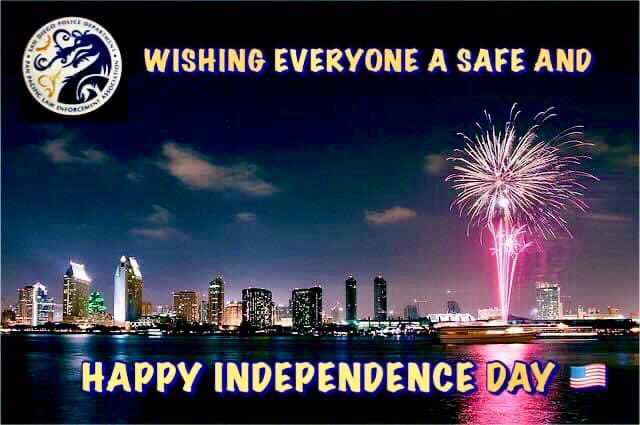 SD_PANPAC's tweet photo. Wishing everyone a very happy and safe 4th of July. Thank you to all our first responders and dispatchers working today in order for us to enjoy our Independence Day. God bless you and the United States of America. ❤️🤙🏼🎉🇺🇸 https://t.co/ERhjMTVM8T