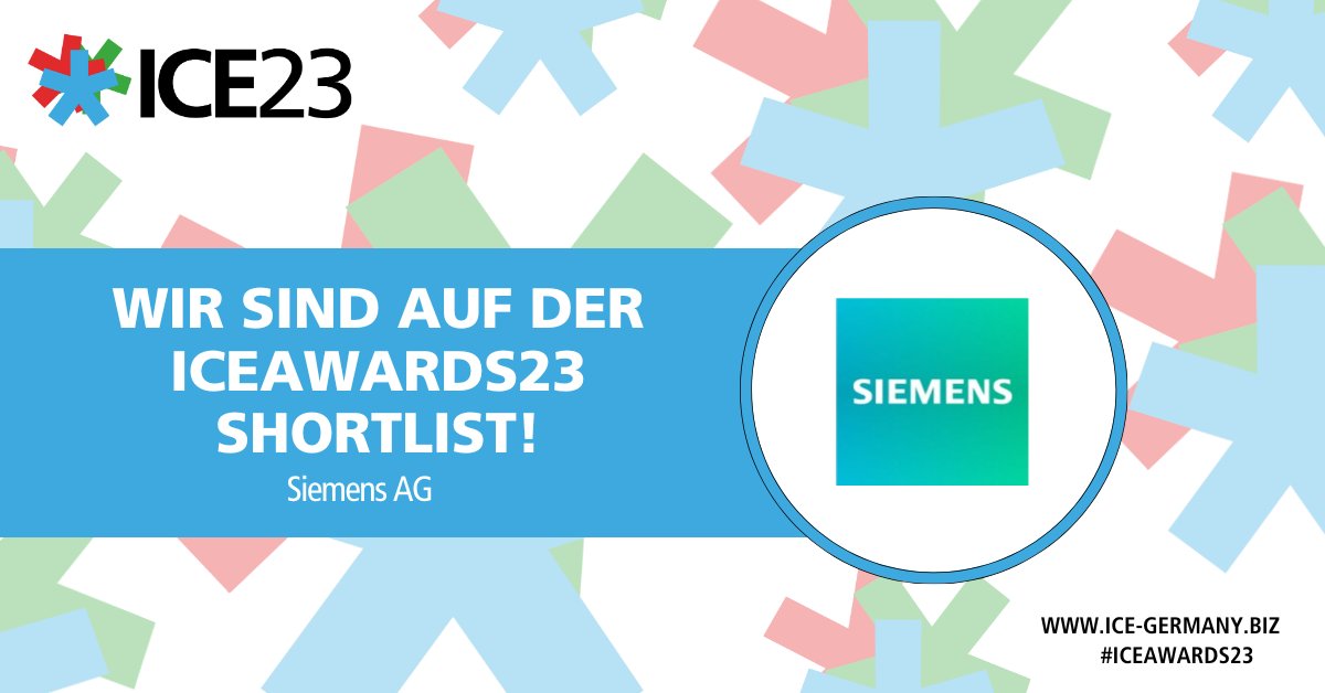 Was ich völlig vergaß🤦‍♂️, mitzuteilen:
Wir sind mit noch 'nem Beitrag auf der Shortlist
der #ICEAWARDS23 😉 - sowohl in 🇩🇪 (6. Juli, FFM) als auch in 🇬🇧 (13. Juli, London). 
Kategorie: BESTE INNOVATION &amp; ENTDECKUNG !
<a href="/Siemens/">Siemens</a> #siemensevents #ICE23 #iceawardsGermany #iceawardsuk