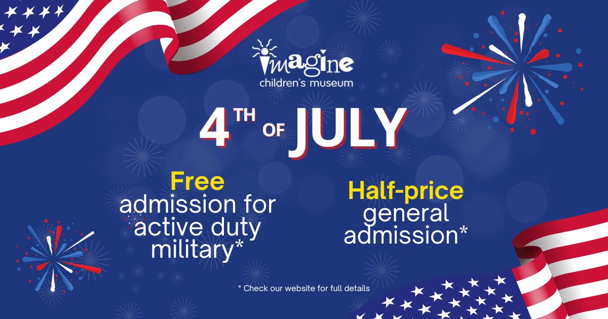 ✨Happy 4th of July! Celebrate with free admission for active duty military and half-price general admission! ✨ Check our website for full details!