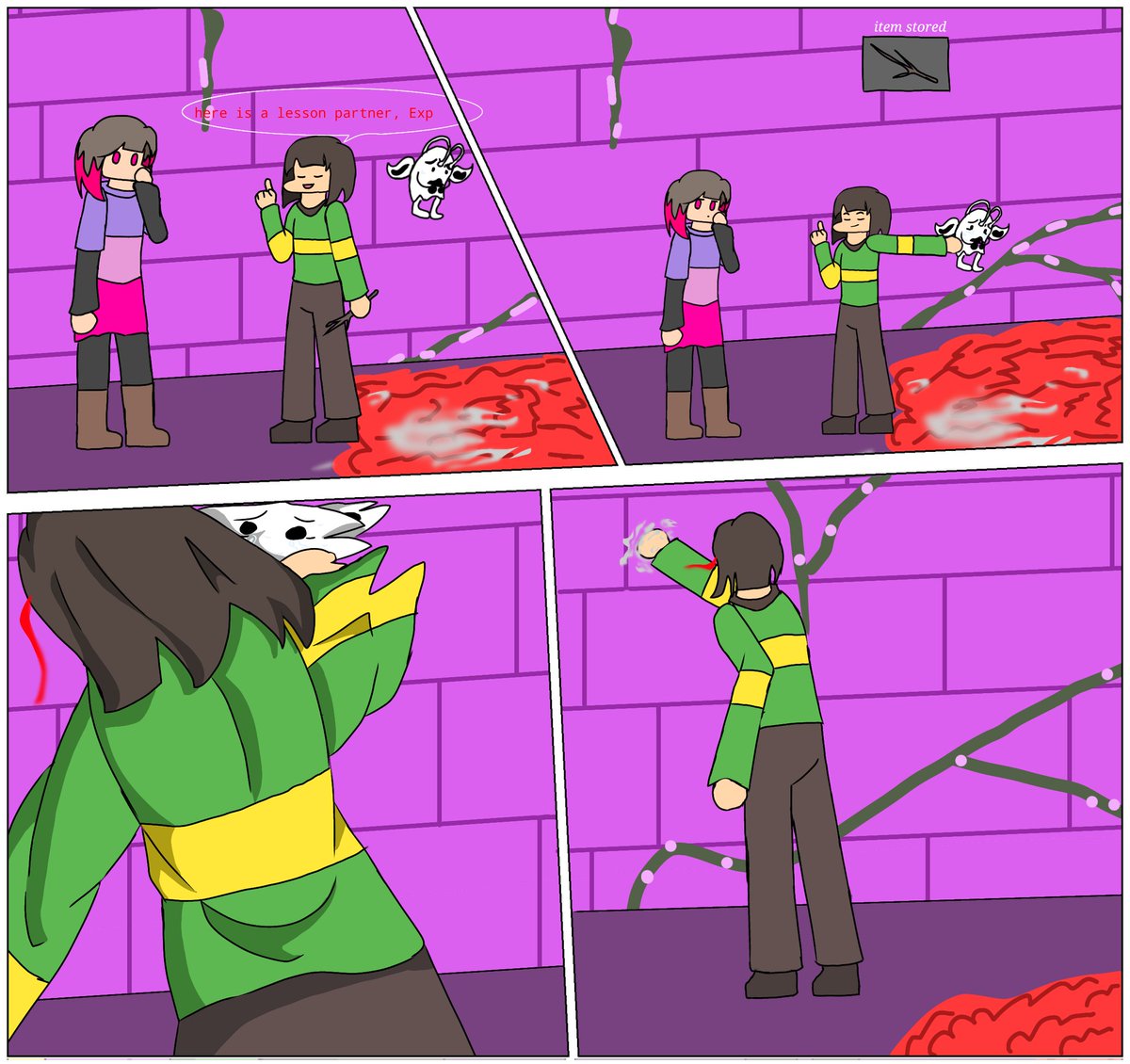 ArMercury's tweet photo. Chara and effra(betty) "Lesson"
#glitchtale #Dusttale https://t.co/RHGss4d5hn