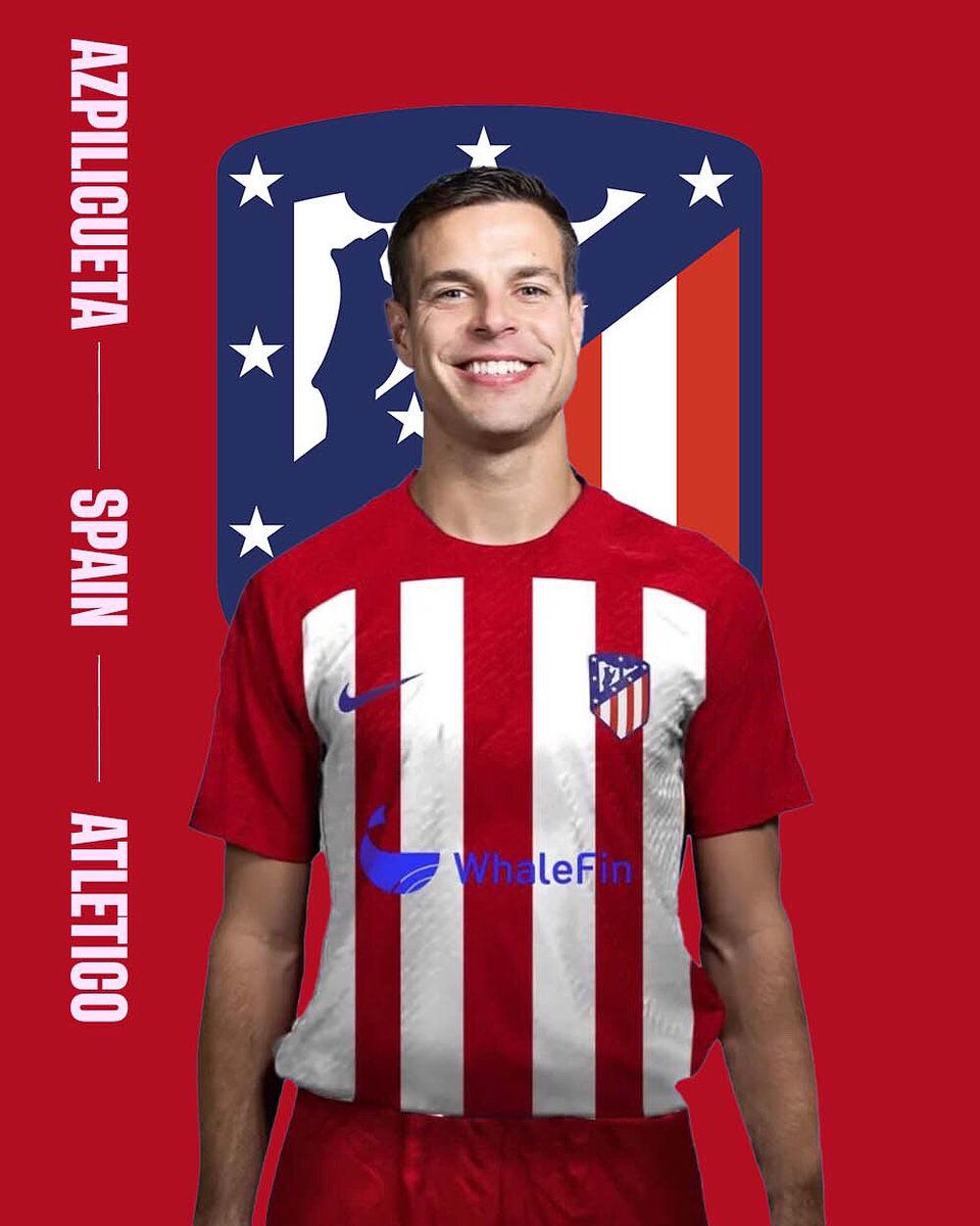 Kick_Ups's tweet photo. 𝐀𝐳𝐩𝐢𝐥𝐢𝐜𝐮𝐞𝐭𝐚 >> 𝐀𝐭𝐥𝐞𝐭𝐢𝐜𝐨🚨

Atlético Madrid are set to sign Cesar Azpilicueta from Chelsea on a free transfer. Mutual termination with Chelsea , statement soon. Contract will be valid until June 2025.🔴#Azpilicueta #Atleti 

Family wanted Spain move.🇪🇸#Transfer https://t.co/1be4auHIcW