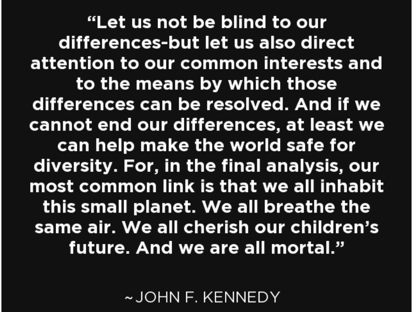 Taking a moment this July4th to reflect on the past 3 years. From the pandemic to political strife, social unrest &amp; global crises, it's left many of us divided beyond reason or compromise. It reminds me of a 60yr old quote, meant to inspire hope for a more united &amp; better future