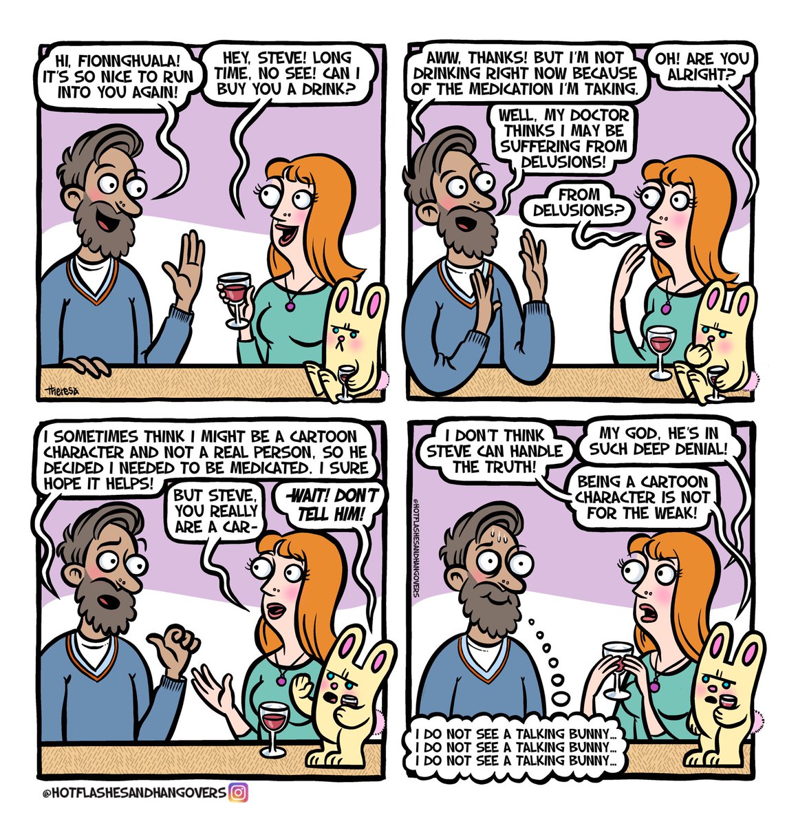 The truth is out there, but poor Steve can’t handle it. Sometimes I feel guilty for creating him….. 
Seek the truth at:
 instagram.com/hotflashesandh…

#webcomicartist #comicsofinstagram #comicseries #hotflashesandhangovers #thetruthisoutthere