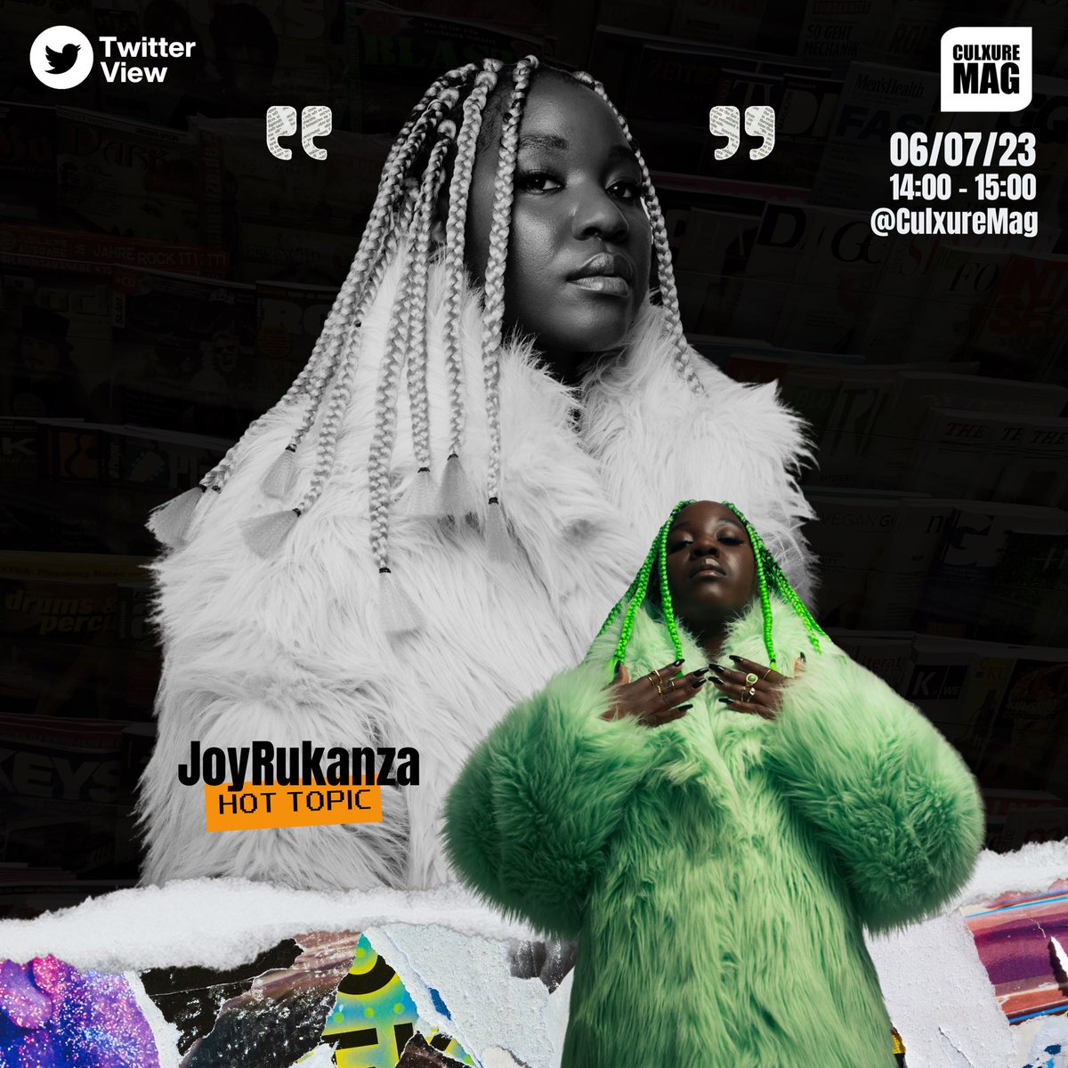 joyrukanza's tweet photo. This Thursday I will be answering a couple of questions about my music here on twitter, courtesy of @CulxureMag. Excited for my #twitterview 💚 https://t.co/m6bStTVaHH