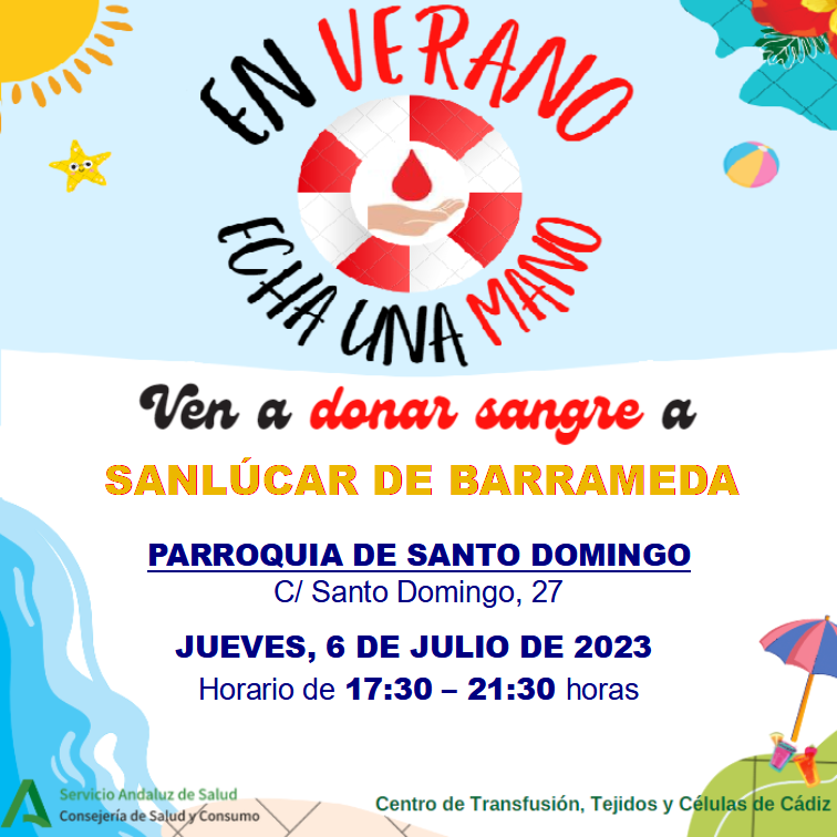 cnoroestetv's tweet photo. En #verano disminuye el número de donaciones de #sangre 🩸 por eso se anima a la población que pueda donar, a que se acerque en #Sanlúcar a la Parroquia de San Domingo.

Cada donación de sangre permite mejorar el estado de salud de tres pacientes. https://t.co/V6LcTtg5dM