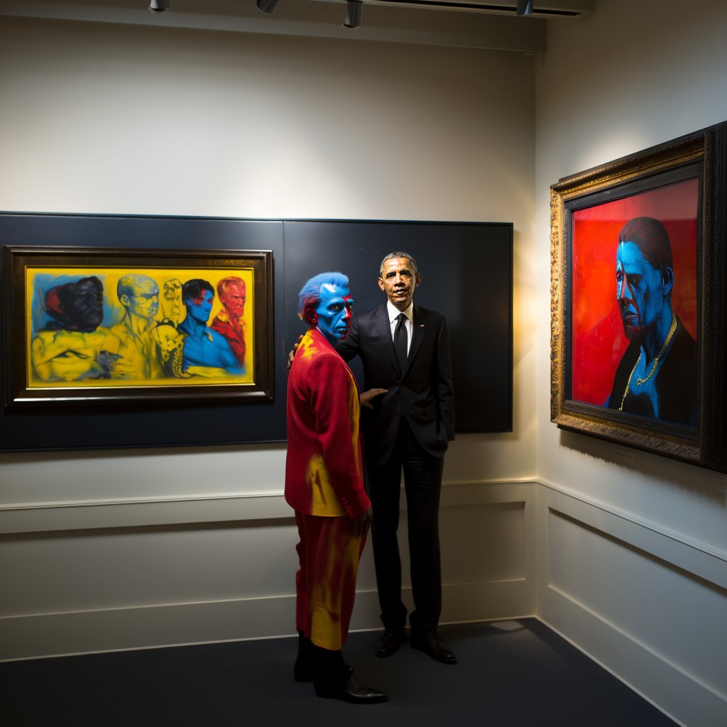 Obama with a random rl Sproto in the museum. #HarryPotterObamaSonic10Inu